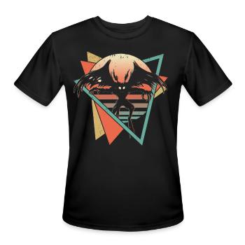 Mothman Cryptid Cryptozoology Retro - Men's Moisture Wicking Performance T-Shirt - black - Front - Jackson (183cm)
