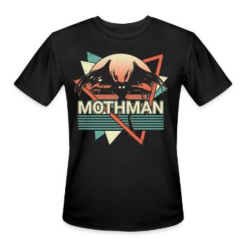 Mothman Cryptid Cryptozoology Retro - Men's Moisture Wicking Performance T-Shirt - black - Front - Jackson (183cm)