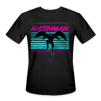 Mothman Cryptid Cryptozoology Retro - Men's Moisture Wicking Performance T-Shirt - black - Front - Jackson (183cm)