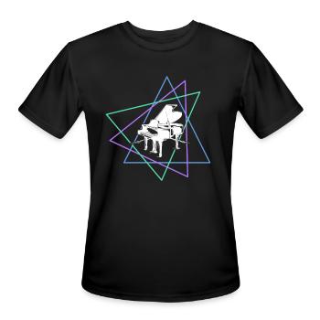 piano - Men's Moisture Wicking Performance T-Shirt - black - Front - Jackson (183cm)