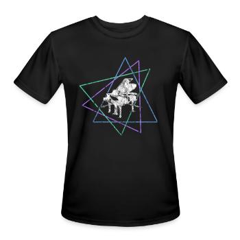 piano - Men's Moisture Wicking Performance T-Shirt - black - Front - Jackson (183cm)