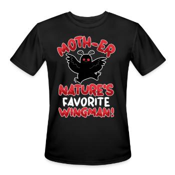 Mothman Cryptid Cryptozoology - Men's Moisture Wicking Performance T-Shirt - black - Front - Jackson (183cm)