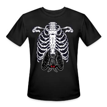 Mothman Skeleton Cryptid Cryptozoology - Men's Moisture Wicking Performance T-Shirt - black - Front - Jackson (183cm)
