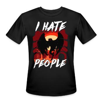 Mothman Cryptid Cryptozoology - Men's Moisture Wicking Performance T-Shirt - black - Front - Jackson (183cm)