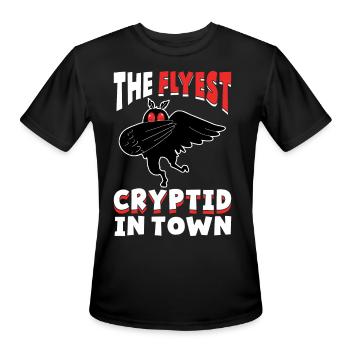 Mothman Cryptozoology - Men's Moisture Wicking Performance T-Shirt - black - Front - Jackson (183cm)