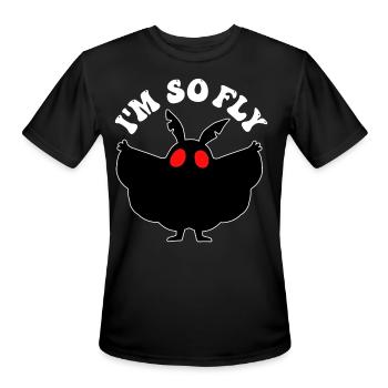 Mothman Cryptid Cryptozoology - Men's Moisture Wicking Performance T-Shirt - black - Front - Jackson (183cm)