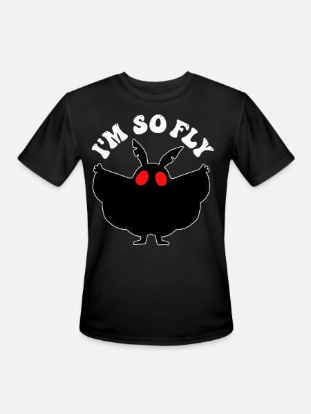 Mothman Cryptid Cryptozoology - Men's Moisture Wicking Performance T-Shirt - black