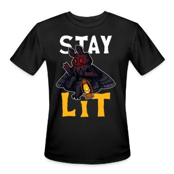 Mothman Cryptid Cryptozoology - Men's Moisture Wicking Performance T-Shirt - black - Front - Jackson (183cm)
