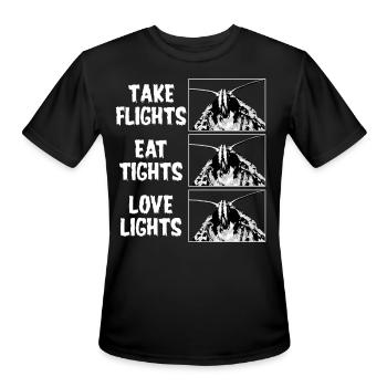 Mothman Cryptozoology - Men's Moisture Wicking Performance T-Shirt - black - Front - Jackson (183cm)
