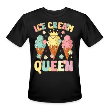 Groovy Ice Cream Girl Ice Cream Cone - Men's Moisture Wicking Performance T-Shirt - black - Front - Jackson (183cm)