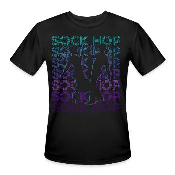 Sock Hop Dance 50s Retro - Men's Moisture Wicking Performance T-Shirt - black - Front - Jackson (183cm)