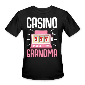 Casino Grandma Slot Machine Casino Lover - Men's Moisture Wicking Performance T-Shirt - black - Front - Jackson (183cm)