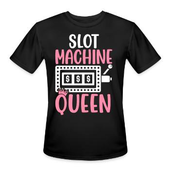 Slot Machine Queen Casino Lover Queen - Men's Moisture Wicking Performance T-Shirt - black - Front - Jackson (183cm)