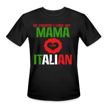 Italian - Men's Moisture Wicking Performance T-Shirt - black - Front - Jackson (183cm)