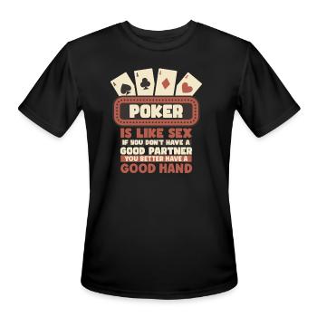 Poker Casino Poker Player Gambling Roulette - Men's Moisture Wicking Performance T-Shirt - black - Front - Jackson (183cm)