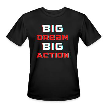 Big Action Big Dream - Men's Moisture Wicking Performance T-Shirt - black - Front - Jackson (183cm)