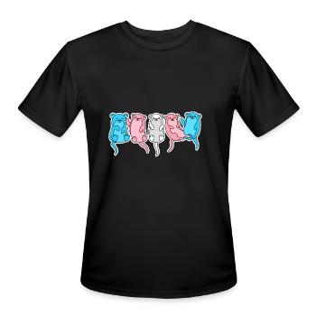 Trans Flag Otter Design for proud Trans People - Men's Moisture Wicking Performance T-Shirt - black - Front - Jackson (183cm)
