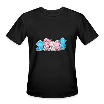 Trans Flag Monkey Design for proud Trans People - Men's Moisture Wicking Performance T-Shirt - black - Front - Jackson (183cm)