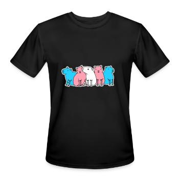 Trans Flag Capybara Design for proud Trans People - Men's Moisture Wicking Performance T-Shirt - black - Front - Jackson (183cm)