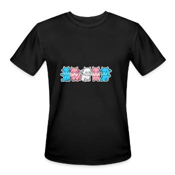 Trans Flag Cow Design for proud Trans People - Men's Moisture Wicking Performance T-Shirt - black - Front - Jackson (183cm)