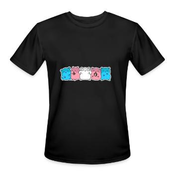 Trans Flag Hamster Design for proud Trans People - Men's Moisture Wicking Performance T-Shirt - black - Front - Jackson (183cm)