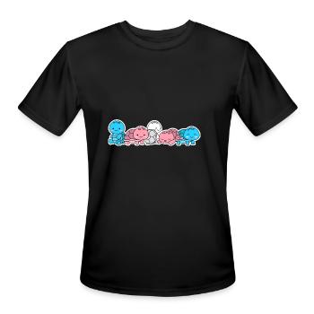 Trans Flag Turtle Design for proud Trans People - Men's Moisture Wicking Performance T-Shirt - black - Front - Jackson (183cm)