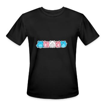 Trans Flag Frog Design for proud Trans People - Men's Moisture Wicking Performance T-Shirt - black - Front - Jackson (183cm)