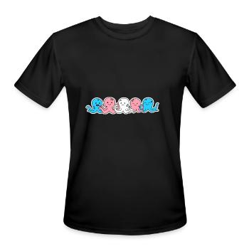 Trans Flag Octopus Design for proud Trans People - Men's Moisture Wicking Performance T-Shirt - black - Front - Jackson (183cm)
