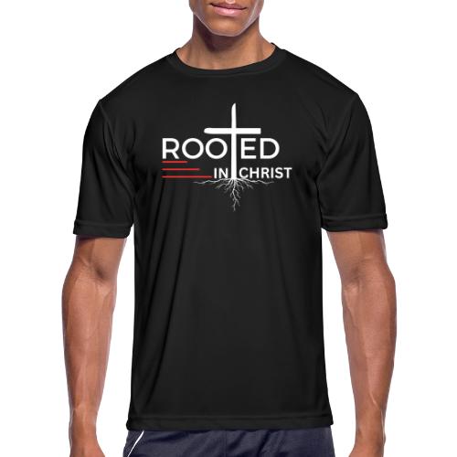 Rooted in Christ (white) - Colossians 2:7 - Men's Moisture Wicking Performance T-Shirt