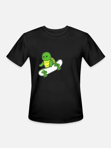 Turtle Skateboarder Skateboarder Gift - Men's Moisture Wicking Performance T-Shirt - black