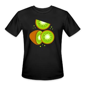 Kiwi Fruit - Men's Moisture Wicking Performance T-Shirt - black - Front - Jackson (183cm)