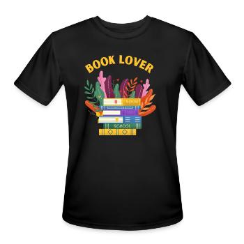 Book Lover Love For Books - Men's Moisture Wicking Performance T-Shirt - black - Front - Jackson (183cm)