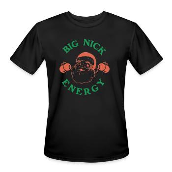 Big Nick Energy Retro Groovy Funny Jolly Santaa - Men's Moisture Wicking Performance T-Shirt - black - Front - Jackson (183cm)