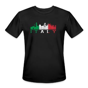 Italian - Italian - I Love Italy - Men's Moisture Wicking Performance T-Shirt - black - Front - Jackson (183cm)