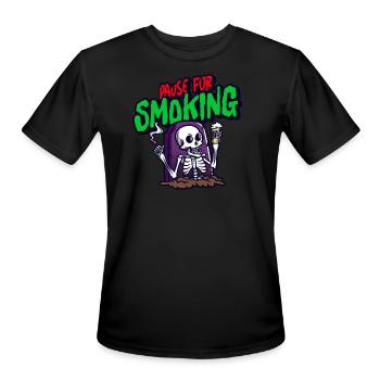 PAUSE FOR SMOKING - Men's Moisture Wicking Performance T-Shirt - black - Front - Jackson (183cm)