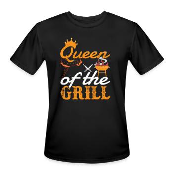 Queen Of The Grill Grillmaster Barbeque Grilling - Men's Moisture Wicking Performance T-Shirt - black - Front - Jackson (183cm)
