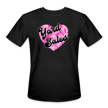 Yard Sales pink camo heart - Men's Moisture Wicking Performance T-Shirt - black - Front - Jackson (183cm)