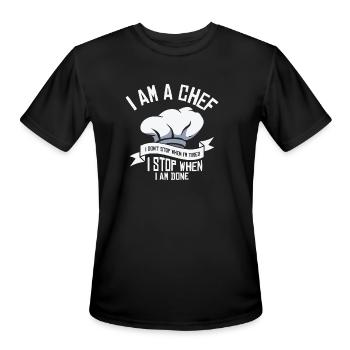 Chef Cooking Meals Culinary Cooks Baking - Men's Moisture Wicking Performance T-Shirt - black - Front - Jackson (183cm)