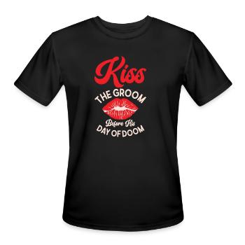 Bachelor Wedding Day Doom Kissing Groom - Men's Moisture Wicking Performance T-Shirt - black - Front - Jackson (183cm)
