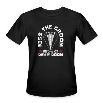Bachelor Wedding Day Doom Kissing Groom - Men's Moisture Wicking Performance T-Shirt - black - Front - Jackson (183cm)