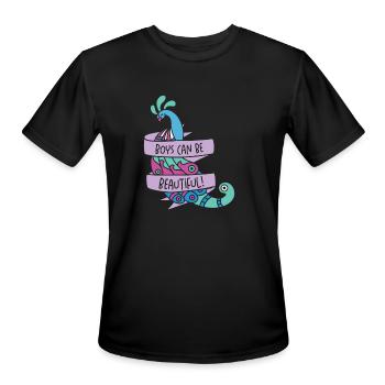 Peacock Inspirational Beautiful Peacock Lover - Men's Moisture Wicking Performance T-Shirt - black - Front - Jackson (183cm)