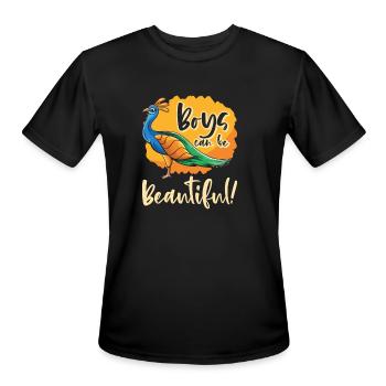 Peacock Inspirational Beautiful Peacock Lover - Men's Moisture Wicking Performance T-Shirt - black - Front - Jackson (183cm)