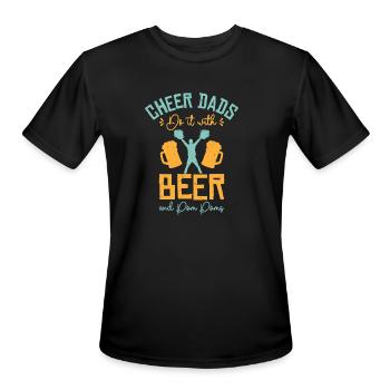Cheerleader Proud Cheer Dad Cheerleading Beer - Men's Moisture Wicking Performance T-Shirt - black - Front - Jackson (183cm)
