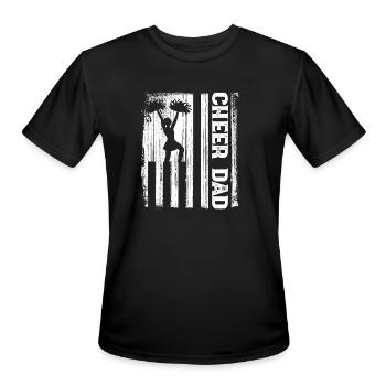 Cheerleader Proud Cheer Dad Cheerleading American - Men's Moisture Wicking Performance T-Shirt - black - Front - Jackson (183cm)