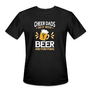 Cheerleader Proud Cheer Dad Cheerleading Beer - Men's Moisture Wicking Performance T-Shirt - black - Front - Jackson (183cm)