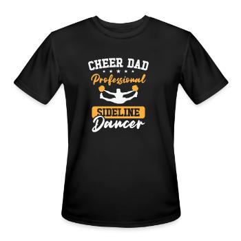 Cheerleader Proud Cheer Dad Cheerleading Beer - Men's Moisture Wicking Performance T-Shirt - black - Front - Jackson (183cm)
