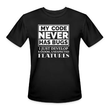 My Code Has No Bugs - Men's Moisture Wicking Performance T-Shirt - black - Front - Jackson (183cm)