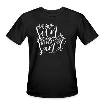 Beach Sun Games In The Sand - Men's Moisture Wicking Performance T-Shirt - black - Front - Jackson (183cm)