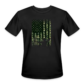Bow Huntings For Men Women Hunter Camo American Fl - Men's Moisture Wicking Performance T-Shirt - black - Front - Jackson (183cm)