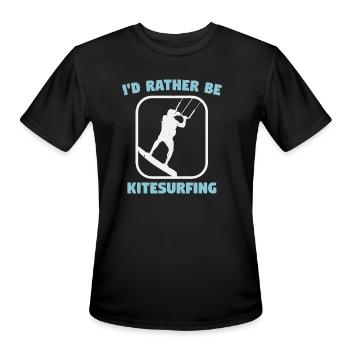 Kite I Would Rather Be Kitesurfing - Men's Moisture Wicking Performance T-Shirt - black - Front - Jackson (183cm)